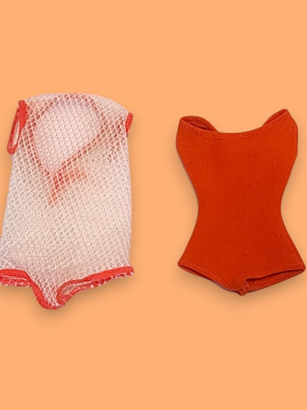 1966 Vintage Barbie Twist N' Turn Orange Cover up and Orange Helenca Clone